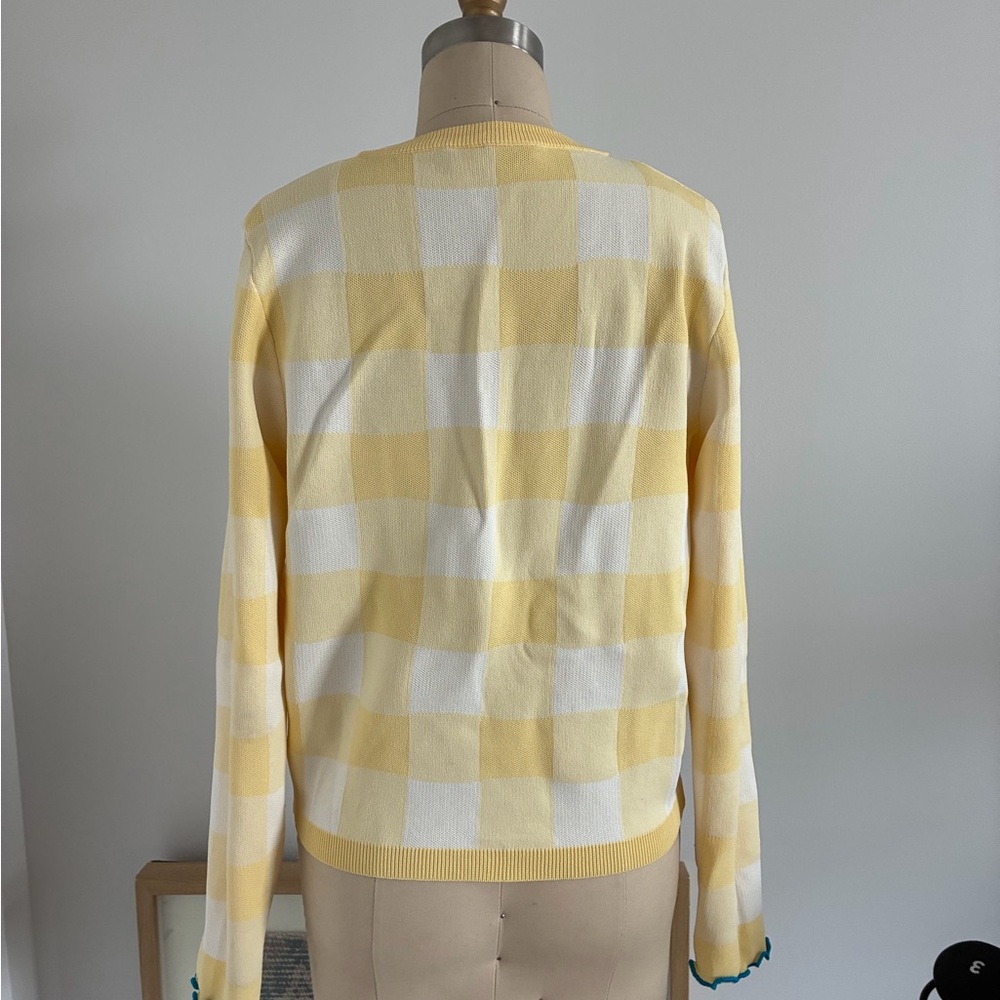 Lisa Says Gah Yellow and White Gingham Cardigan - Picture 4 of 6